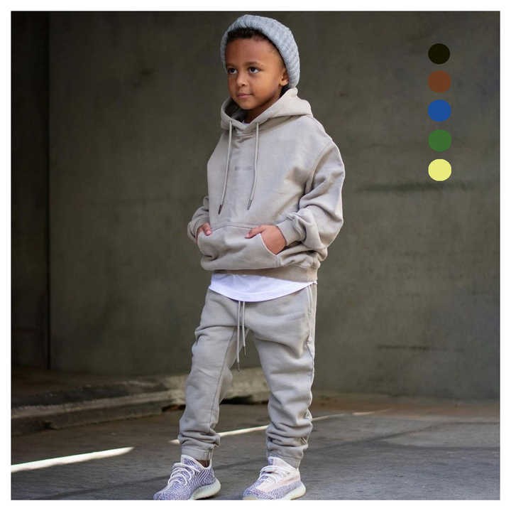 Customize Logo Custom Kids Clothing Set High Quality Hoodie Jogger Pants Boys Tracksuit Set